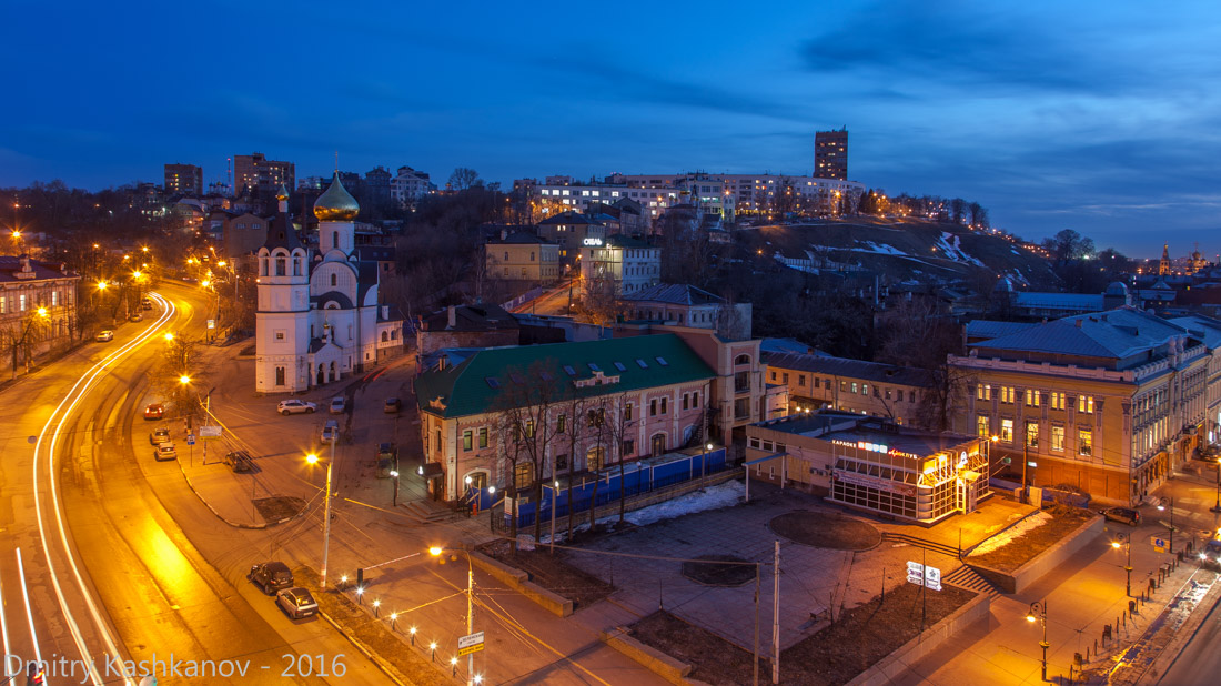 Зеленский съезд. Казанская церковь. Вечернее фото Нижнего Новгорода
