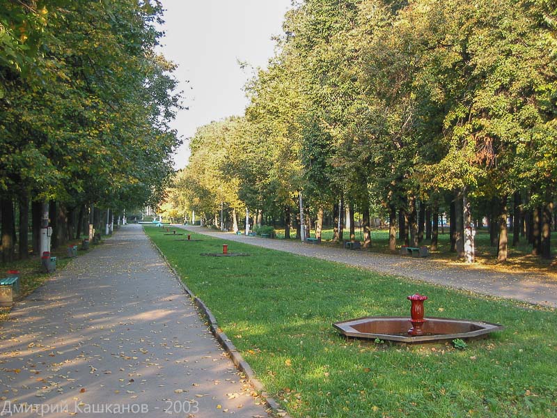 Старые маленькие фонтанчики в Автозаводском парке. Фото 2003 года