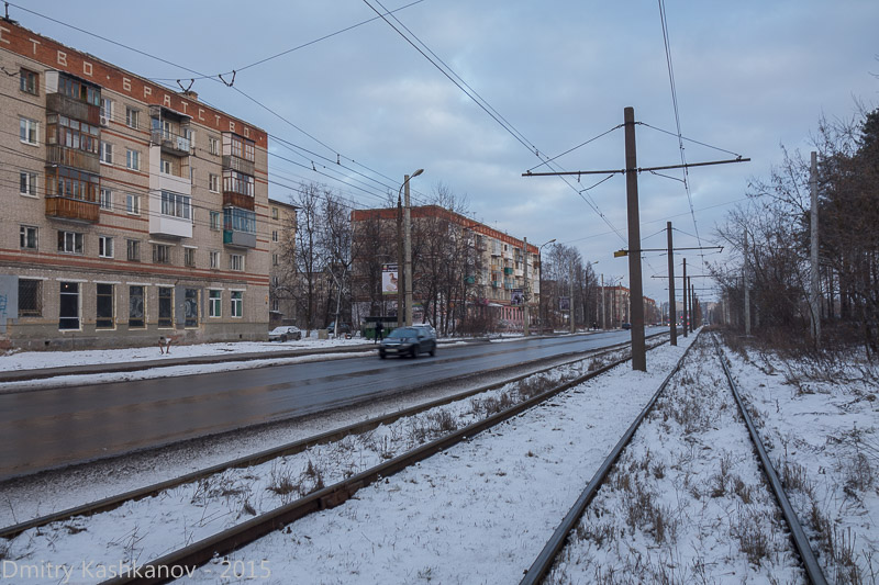 Старые трамвайные пути на ул. Терешковой. Дзержинск